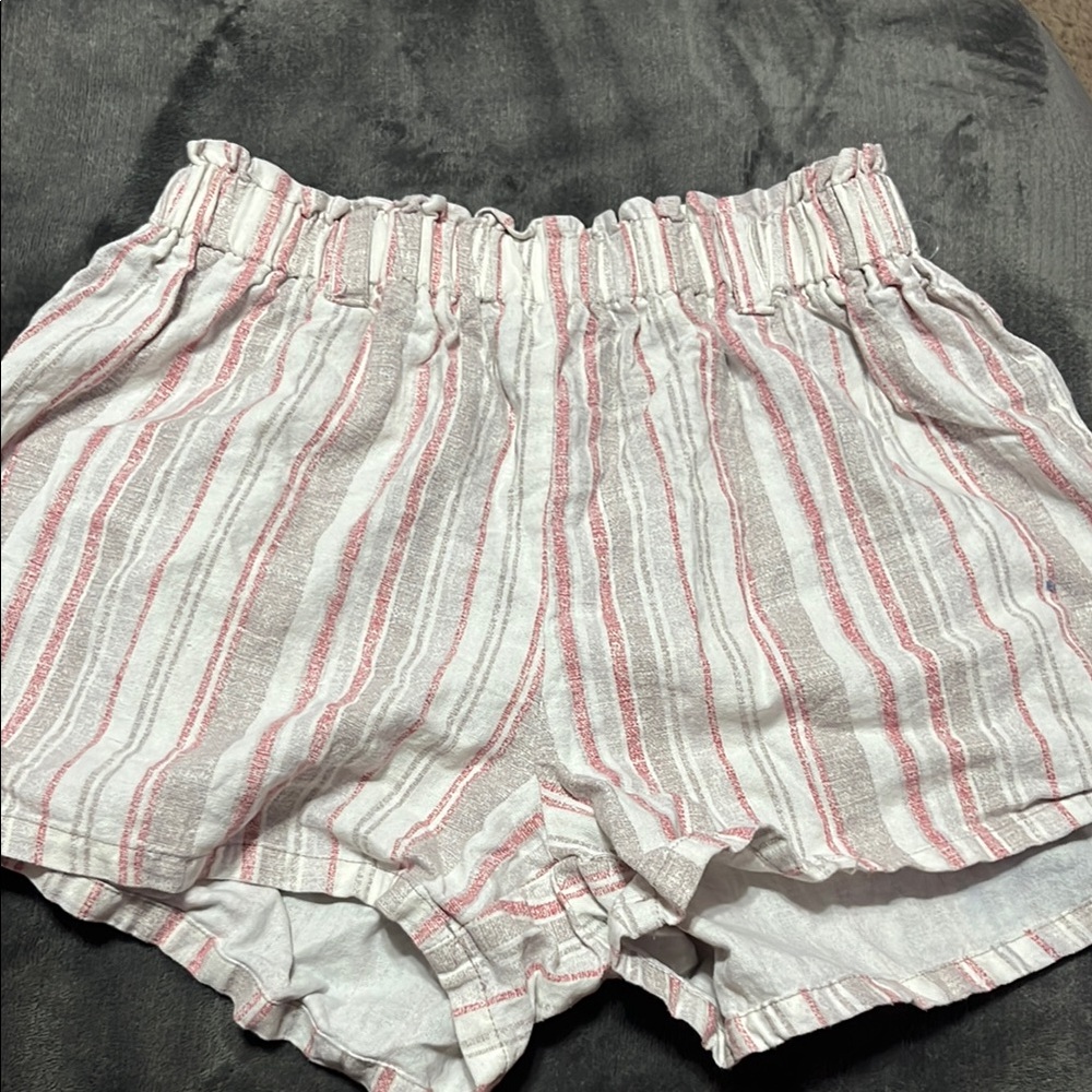 BeBop High Waist Pink and White Striped Shorts